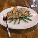 Salmon with a garlic and herb crust
